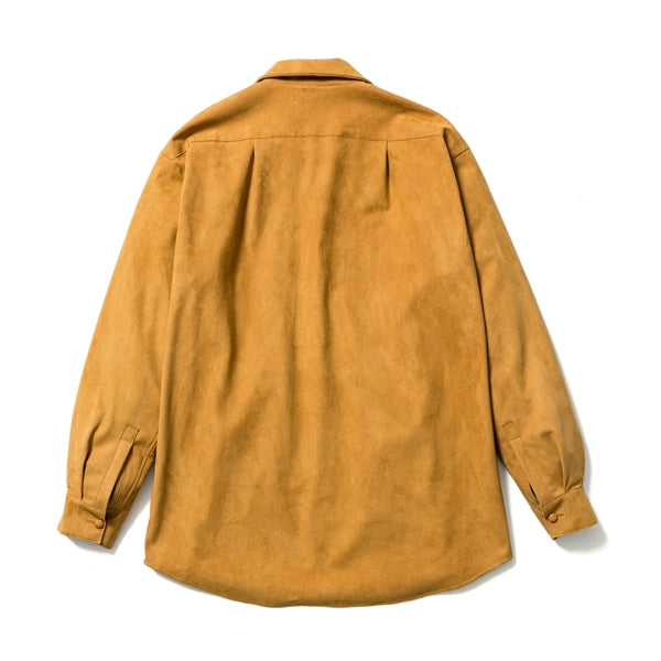 SYNTHETIC LEATHER OPEN COLLAR BIG SHIRT (21AW-SY9-013