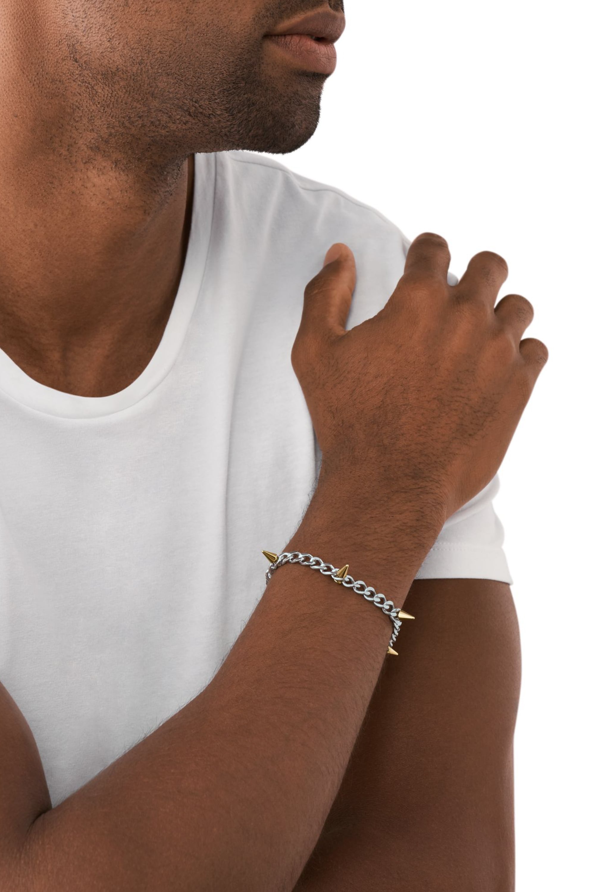 Diesel チェーンブレスレット ツートンステンレススティール DX1453