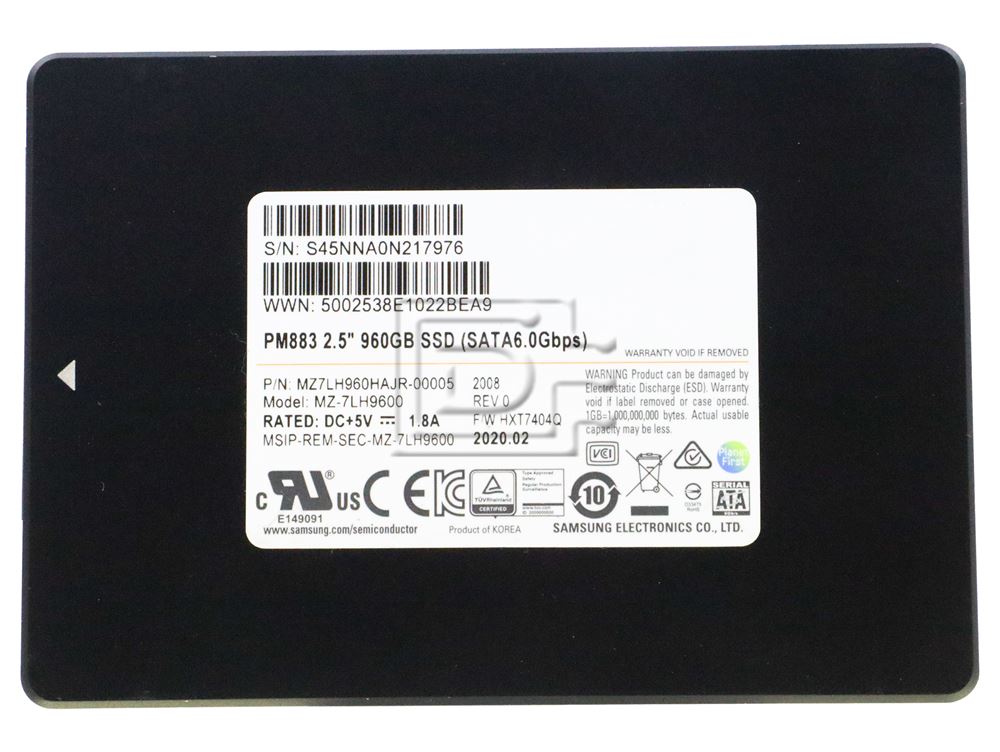 Samsung SM863a MZ-7KM960N / MZ7KM960HMJP-00005 960GB 2.5in SATA