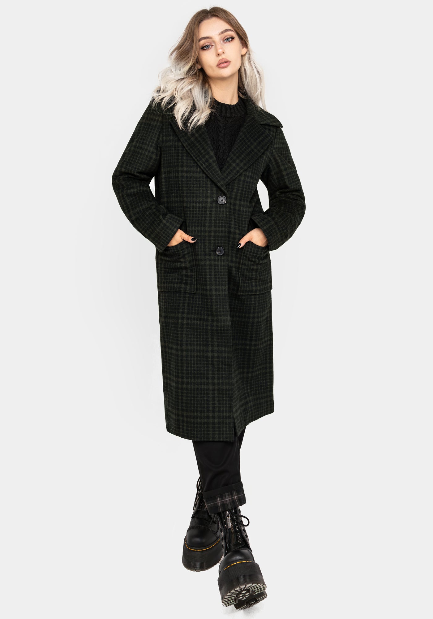 Jackdaw Check Wool Blend Duster Coat | Disturbia - Shop Women's