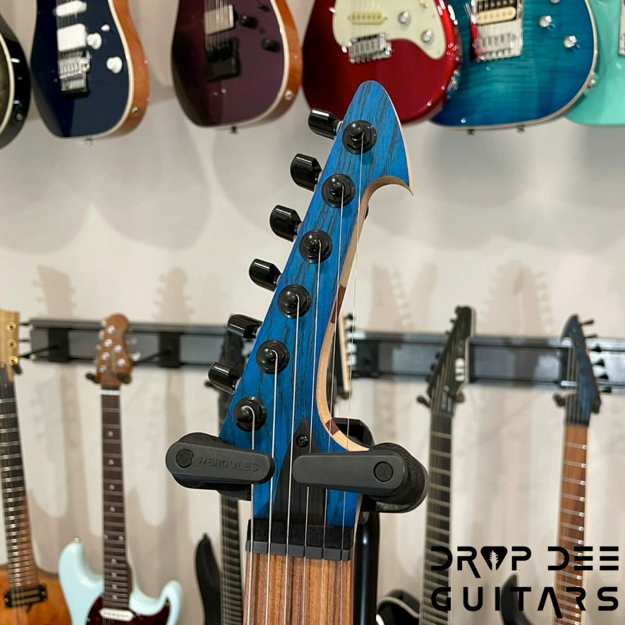 Skervesen Raptor 6 Electric Guitar w/ Case - See-Thru Blue – Drop