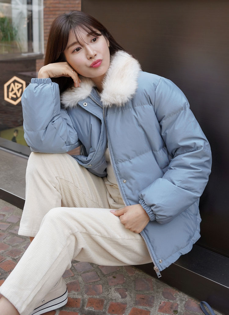 フェイクファー襟ダックダウンジャケット | レディースファッション