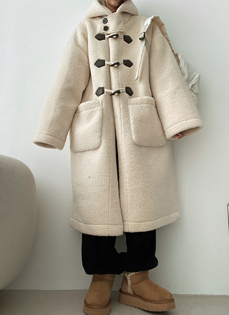 2ボタンネックボアダッフルコート | レディースファッション通販 - DHOLIC