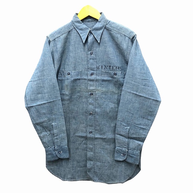 US NAVY CHAMBRAY SHIRT 50S 「両面ステンシル、14H」｜SAFARI