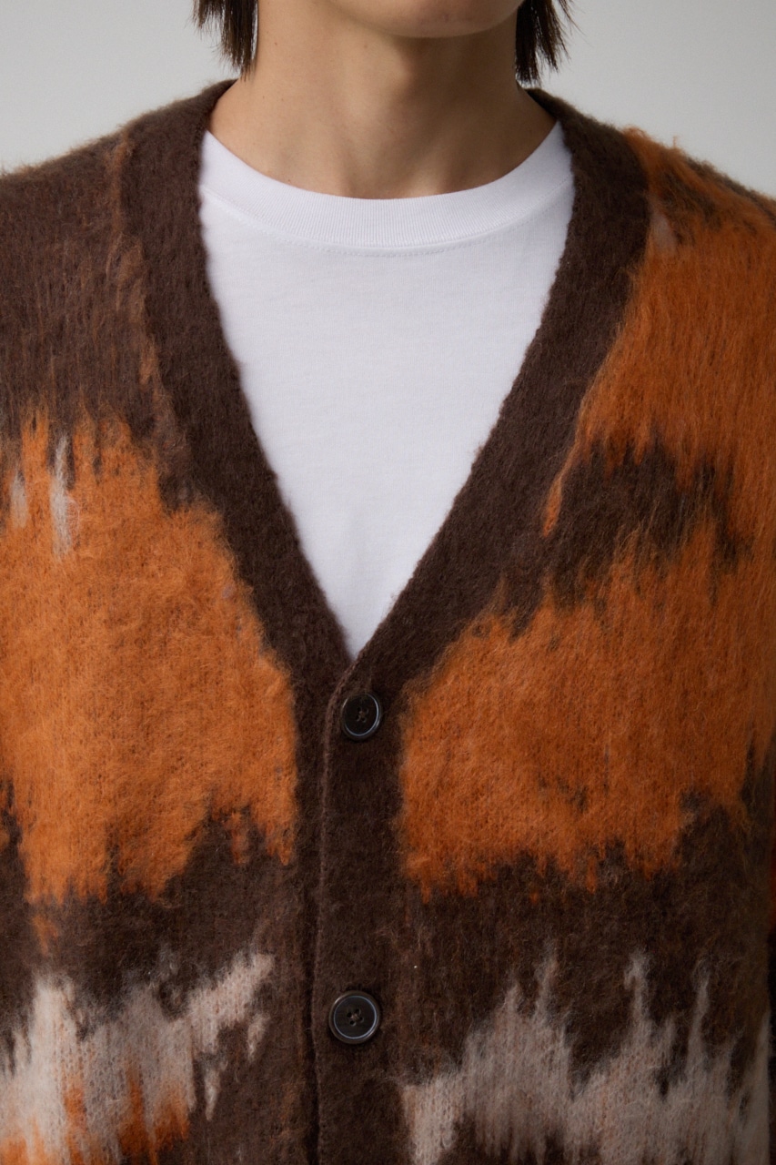 AZUL BY MOUSSY | 総柄モヘアライクカーディガン (カーディガン