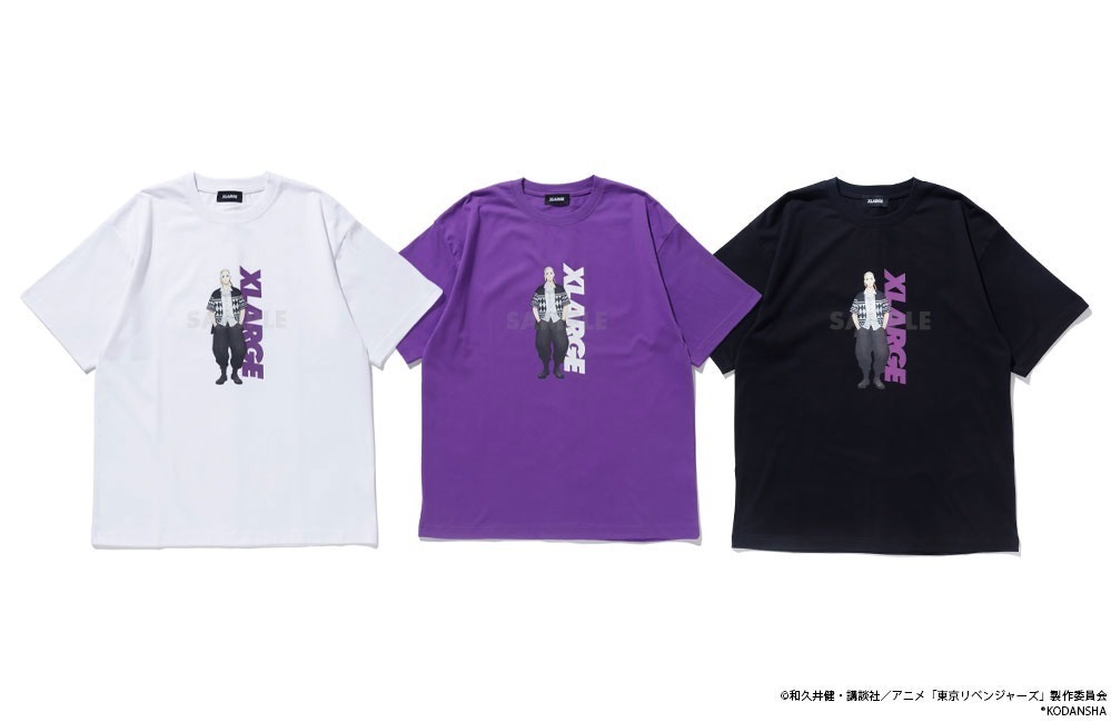 XLARGE×アニメ『東京リベンジャーズ』のTシャツ、タケミチや東京卍會