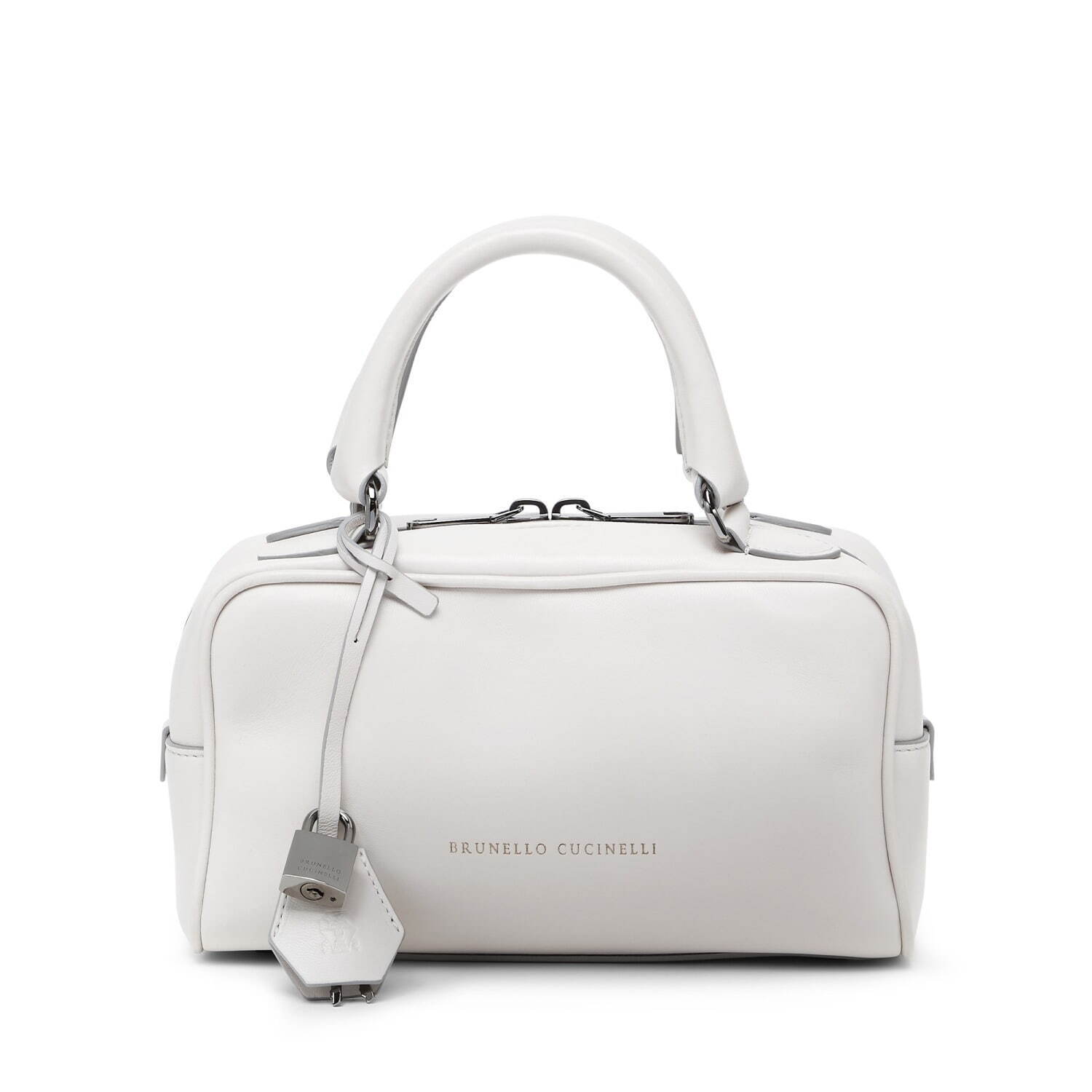 ブルネロ クチネリ“スーツケース風”ボストンバッグ、南京錠付き