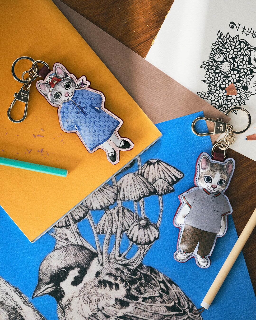 グッチ、ヒグチユウコが描く“ねこのボー＆ボリス”主役のバッグや