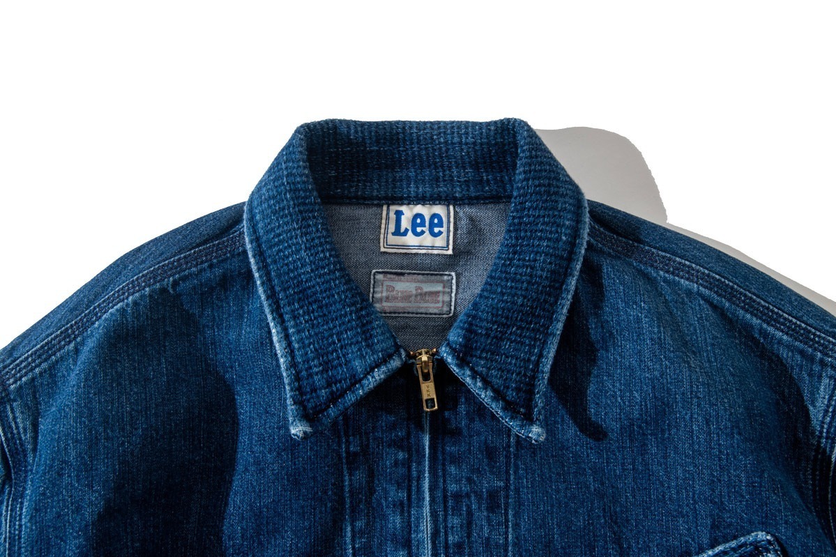 Lee×ブルーブルーの短丈デニムジャケット、ジャカード織りポケットで