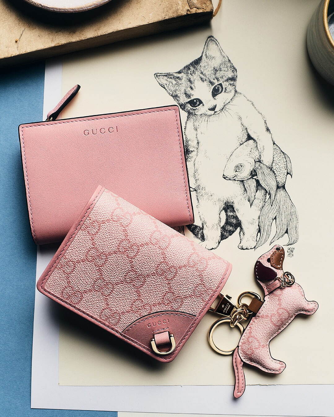 グッチからヒグチユウコの猫チャーム、パステルカラーの“GGキャンバス