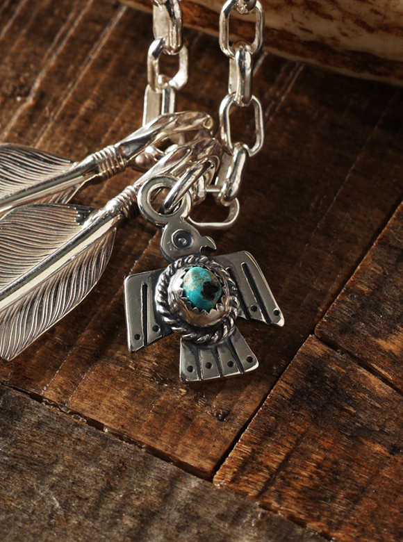 シルバー サンダーバード ターコイズ付き ペンダントトップ FN-JP-215T