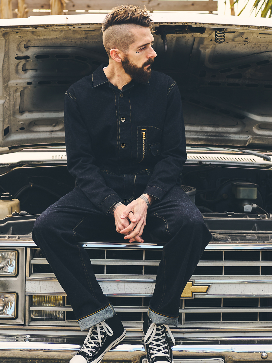 12oz デニム ジャンプスーツ FN-OJ-JS003 | THE FLAT HEAD