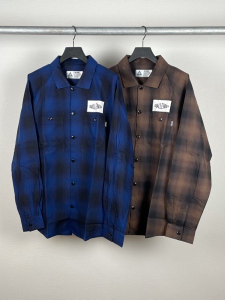 CHALLENGER / L/S CHECK WORK SHIRT -Navy-