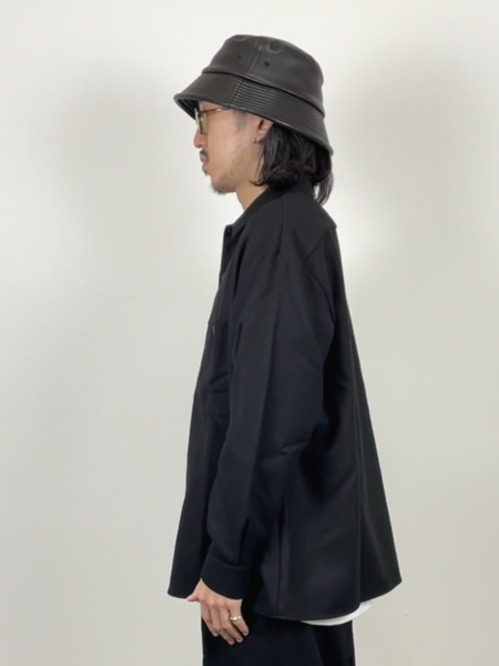 COOTIE / Wool Serge Work Shirt -Black-