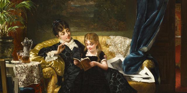 fu-collection】 ヨーロッパ名画 貴婦人と子供 0047L 98×78 大型額絵