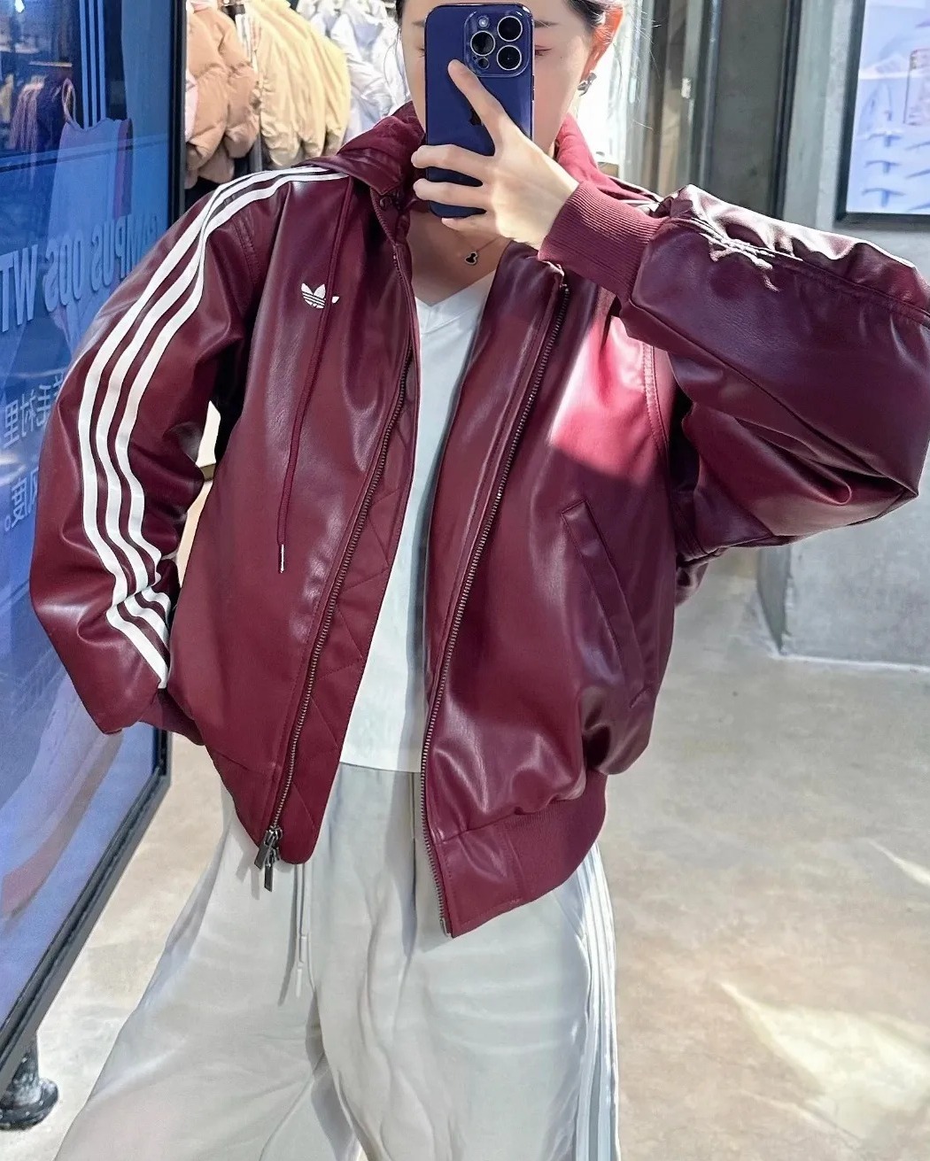 adidas Originals Hooded Leather Jacket Pad “Wine Red”が海外発売