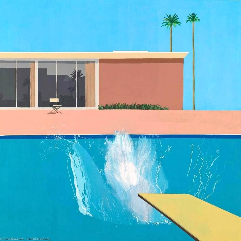 David Hockney: A Bigger Splash - 1967 - Framed Canvas Art