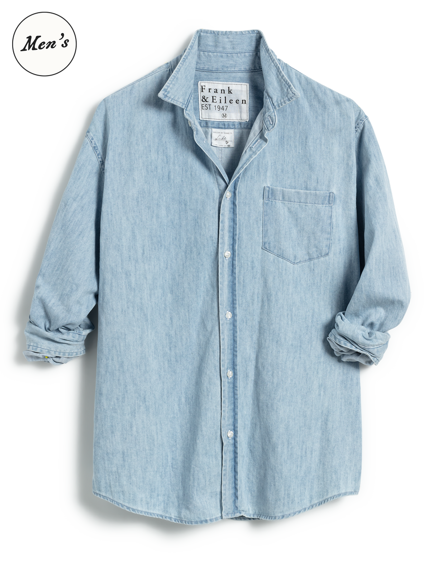 Luke, Men's Button-Up Shirt, Blue Wash Denim | Frank & Eileen
