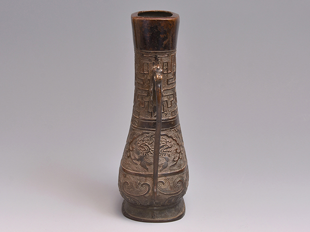 古銅花入 龍耳 饕餮文入り | 古美術ささき