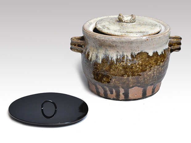 朝鮮唐津水指 西岡小十（作）共蓋 誂え蓋 共箱 | 古美術ささき