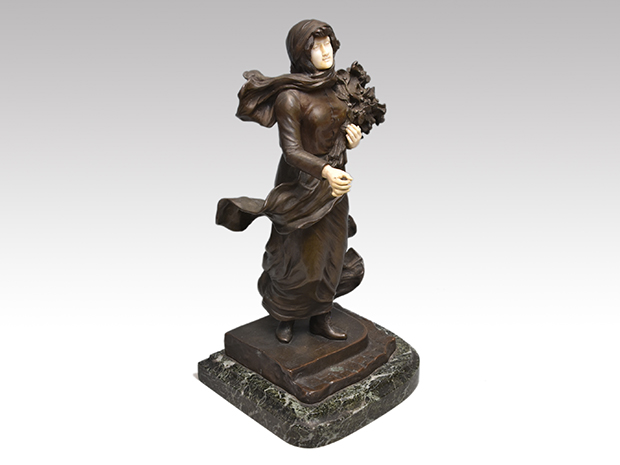 DOMINIQUE ALONZO 女性 ブロンズ 彫刻 象牙 大理石 20世紀初頭 | 古