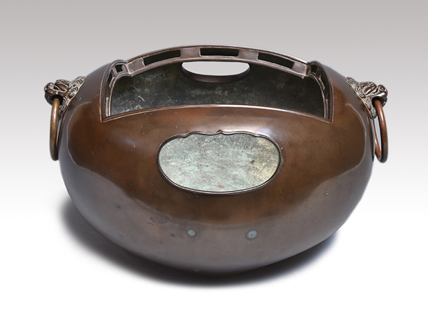 遠州好 唐銅 色紙風炉 江戸後期 | 古美術ささき