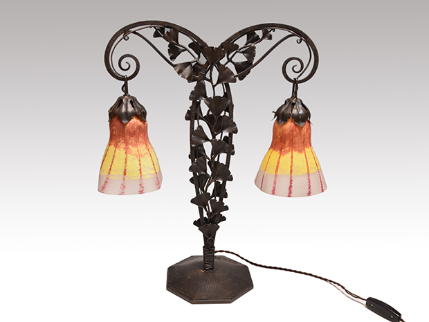 ドームナンシー 吊り卓上照明 アンテルカレール 被せガラス 高さ40cm