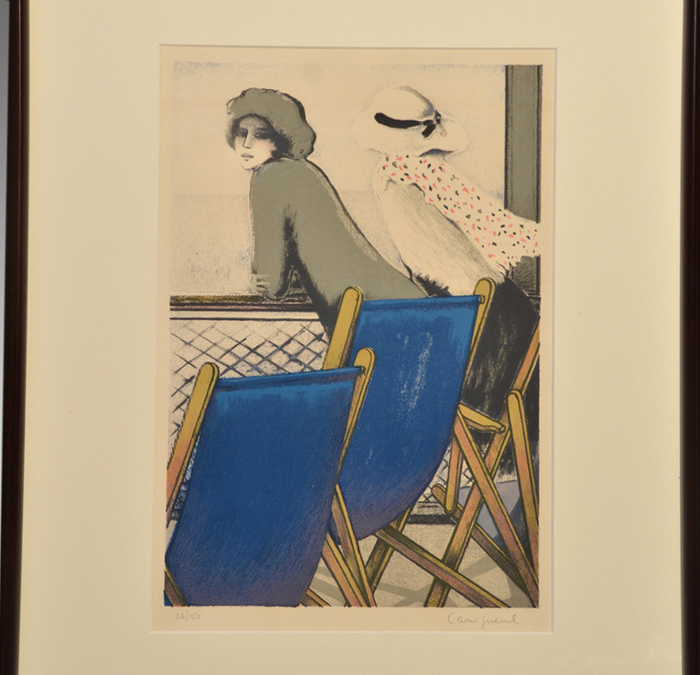 カシニョール リトグラフ 「遊覧船Ⅰ」150部限定 直筆サイン入 | 古