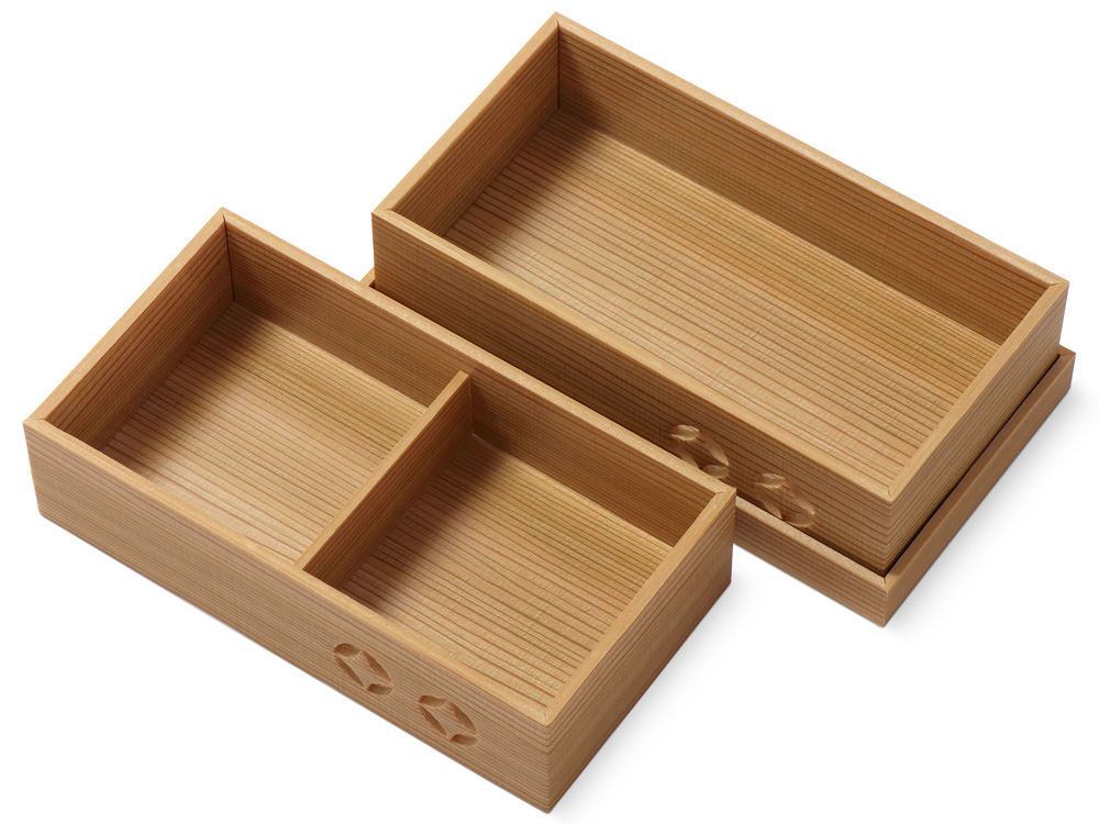 ユニ折箱 長型二段 大 日吉杉七宝【包】 | ユニ折箱 長型二段 | ネット