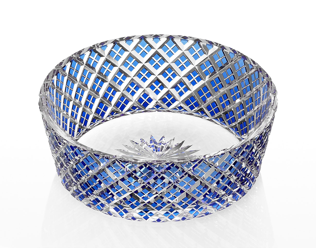 江戸切子 時計＜麻の葉 紋＞ | カガミクリスタル