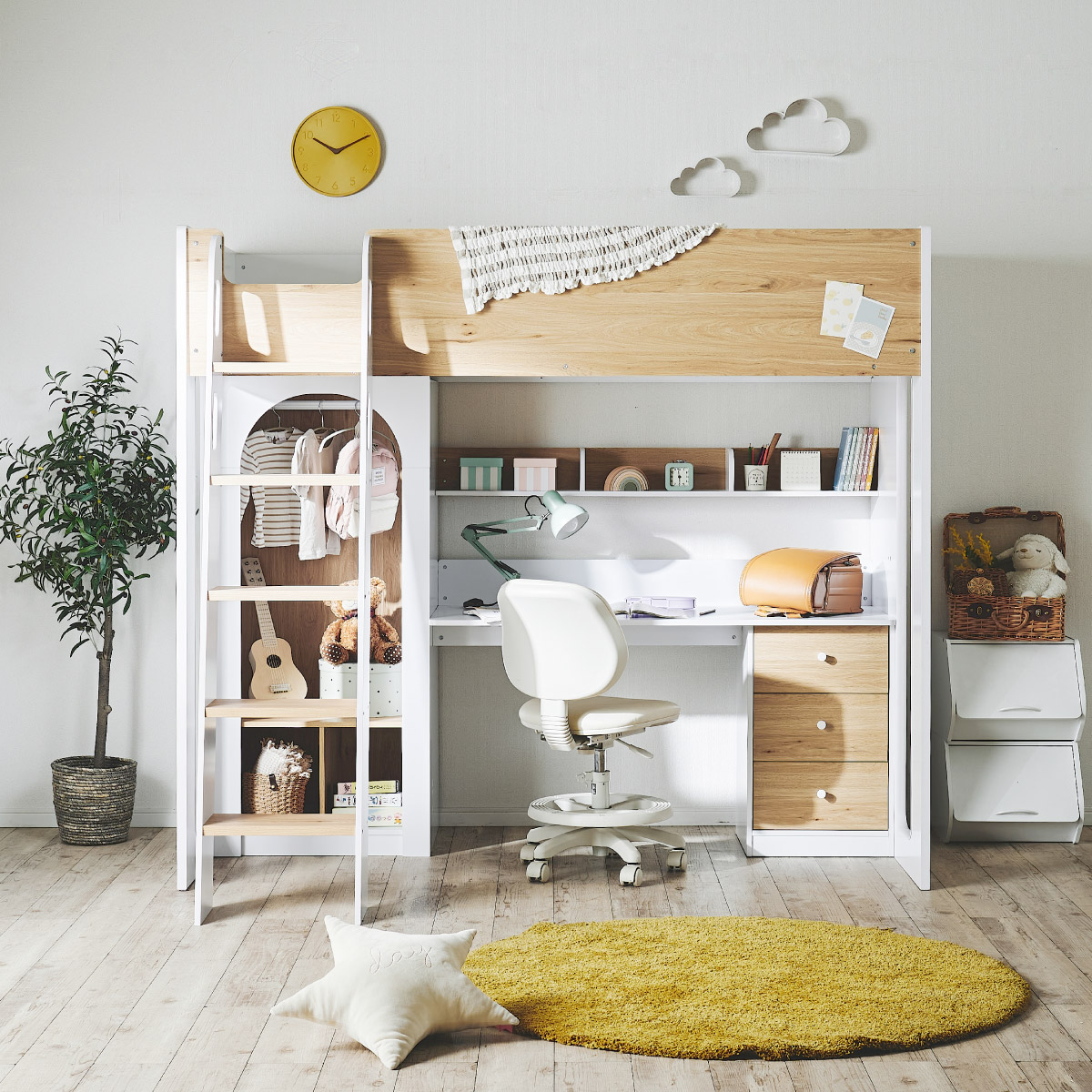 システムベッド ロフトベット シングルサイズ システムデスク Ochs