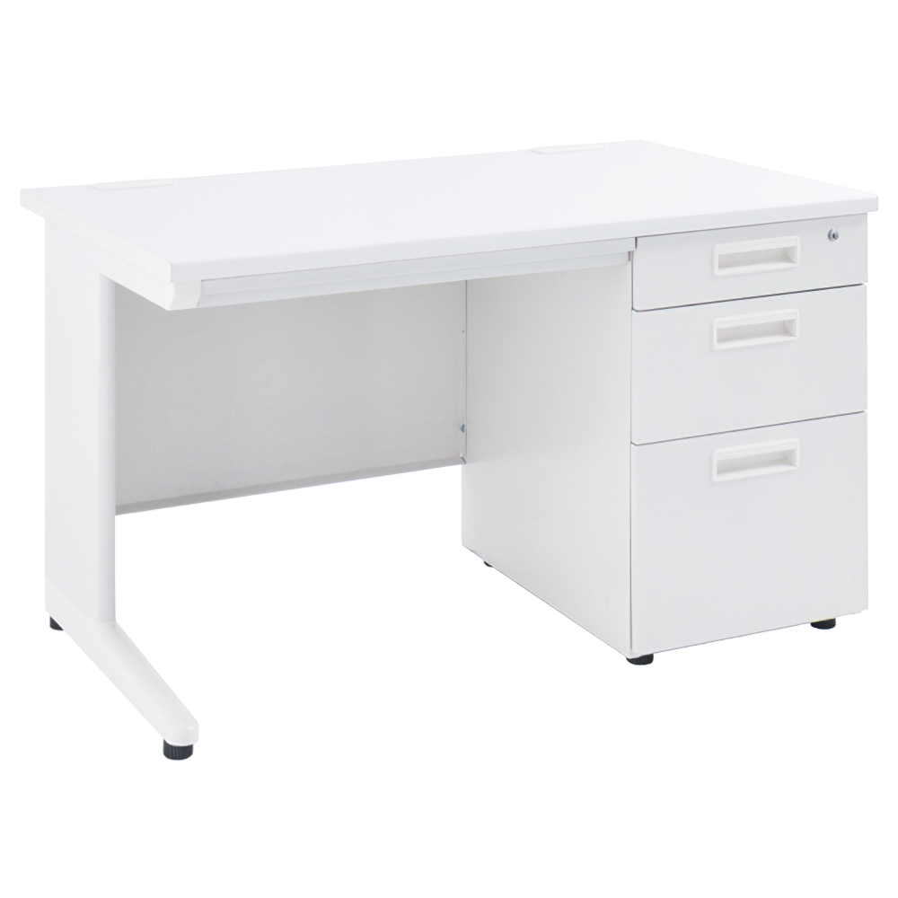 事務用ホワイト片袖机 幅1200 奥行700 高さ700 KDW-127S 通販