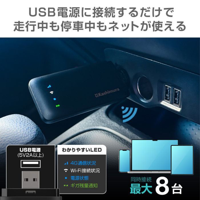無線LANルーター/USB クラウドSIM 4G【amazon限定販売】 – カシムラ