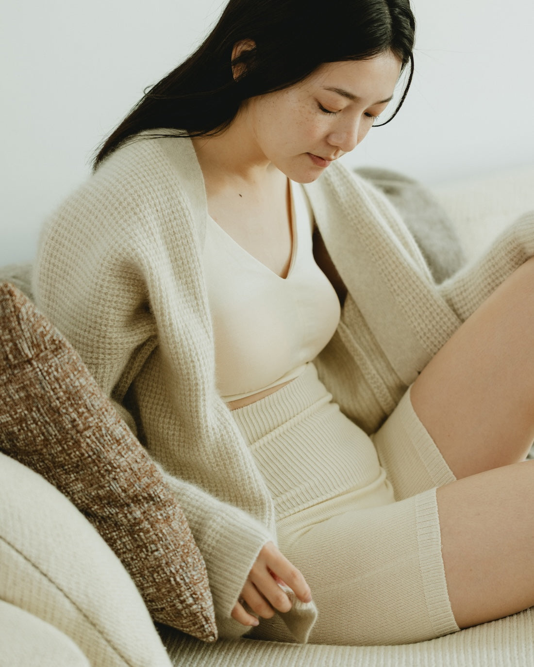冷え対策に、シルク&ウールのはらぱん（腹巻パンツ）ショートタイプ