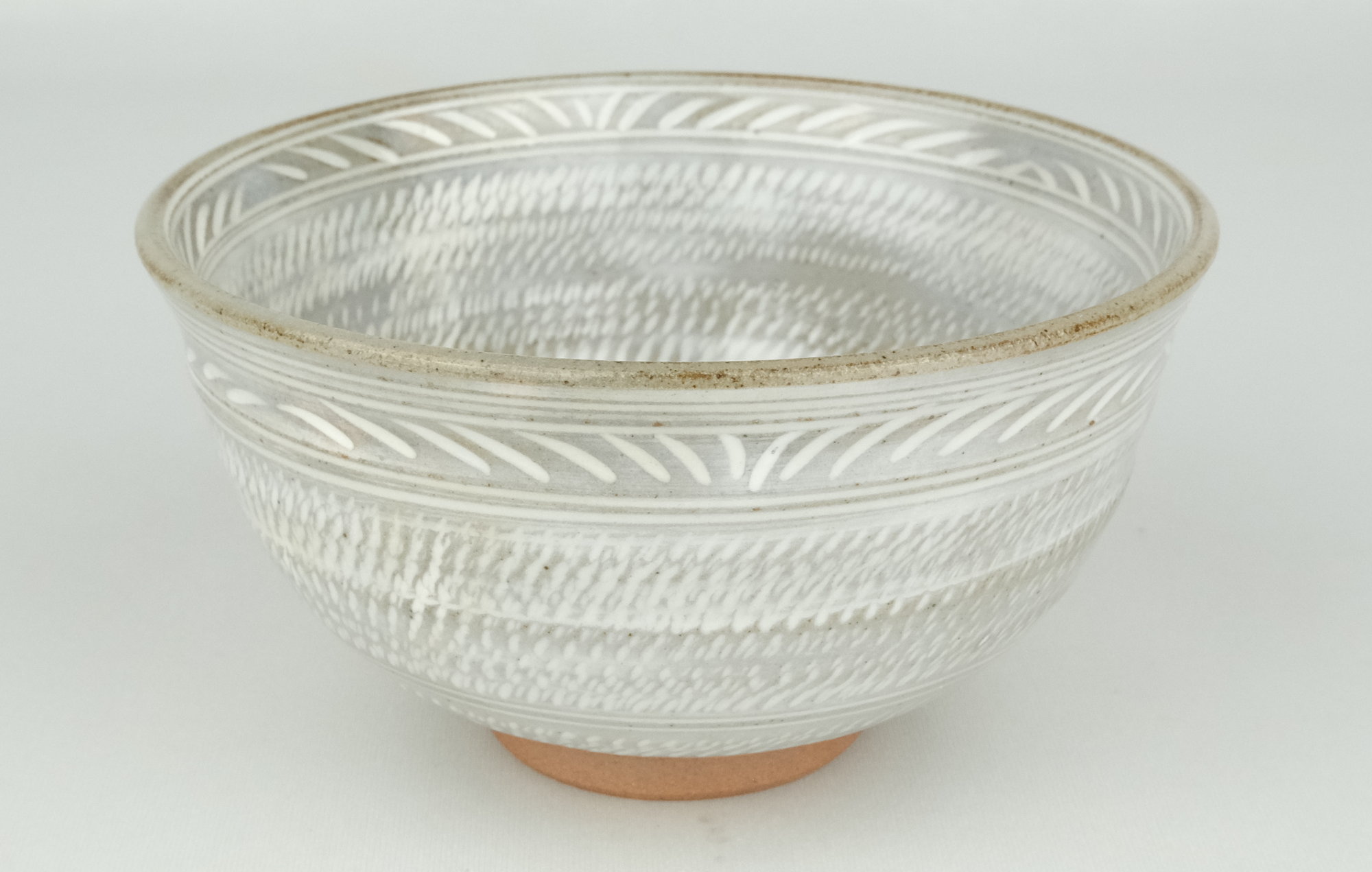 栗山園オンライン通販部 / 【出物】 膳所焼三島写茶碗 陽炎園(岩崎新定)