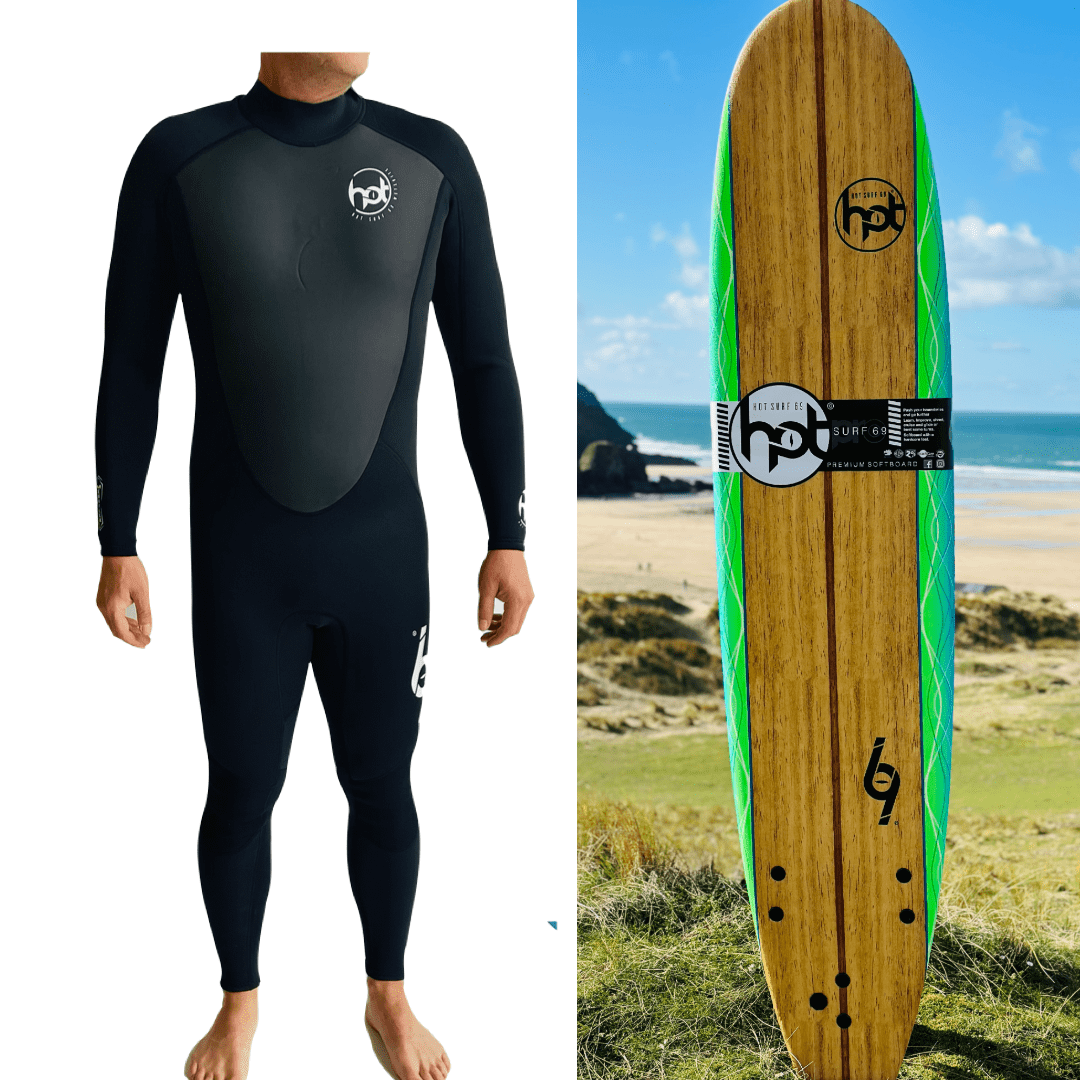 7ft , 8ft , 9ft Beginners Surfboard & Wetsuit Package Deal - Hot