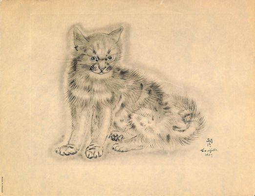藤田嗣治 エッチング（銅版画） 猫（アラシェル） 1929年 「A Book of