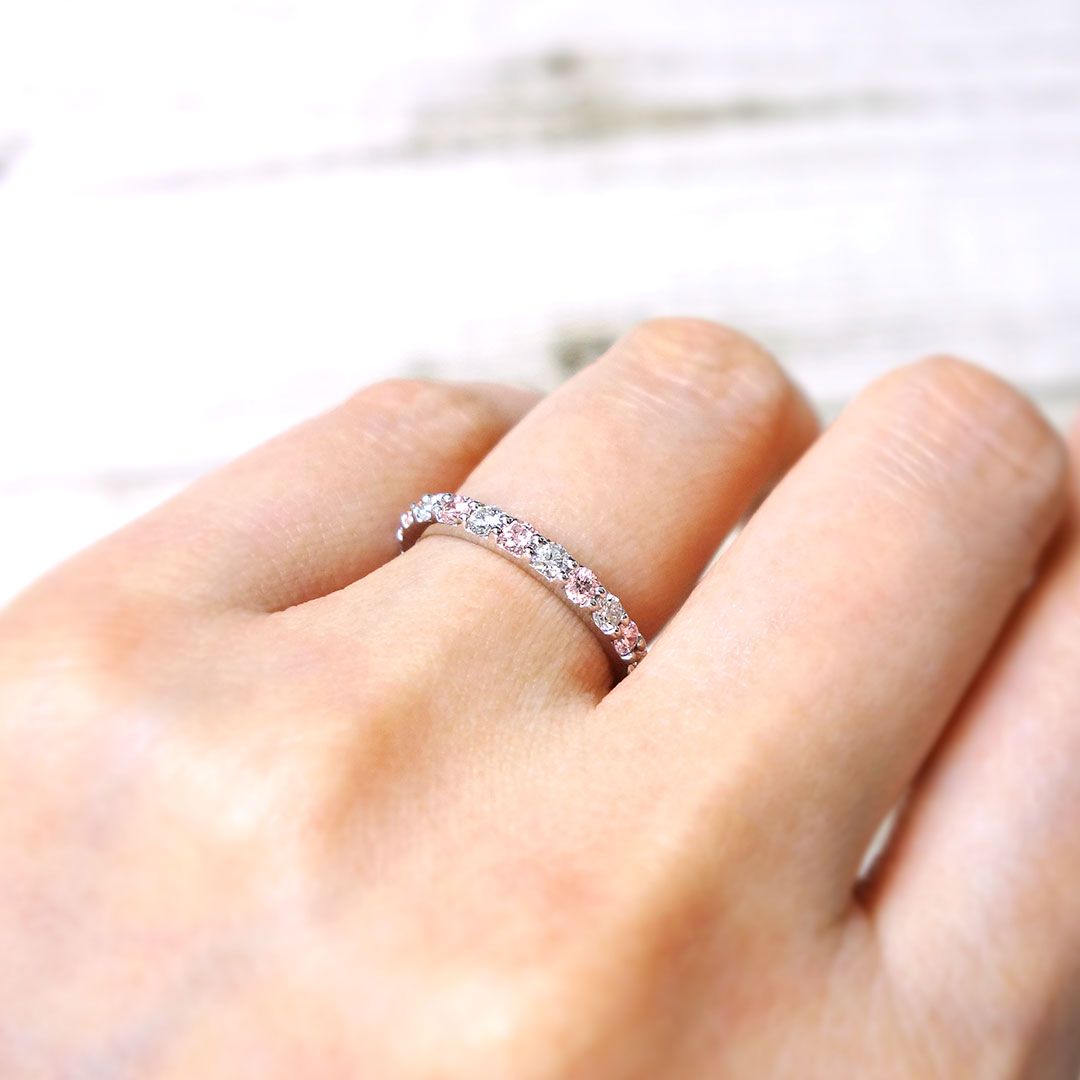 ハーフエタニティリング（ピンクダイヤモンド） ｜ HD02855-PD6 – 大阪