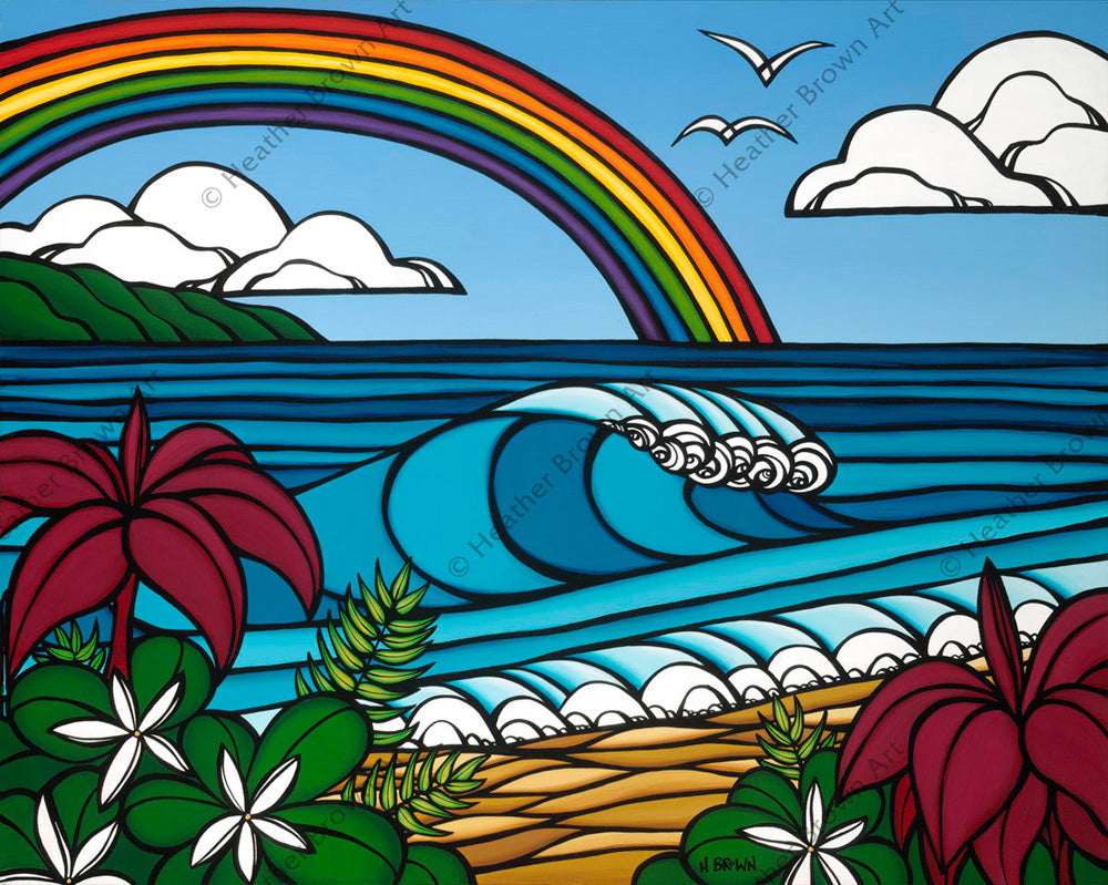 North Shore Rainbow - Matted Paper Print - Heather Brown Art