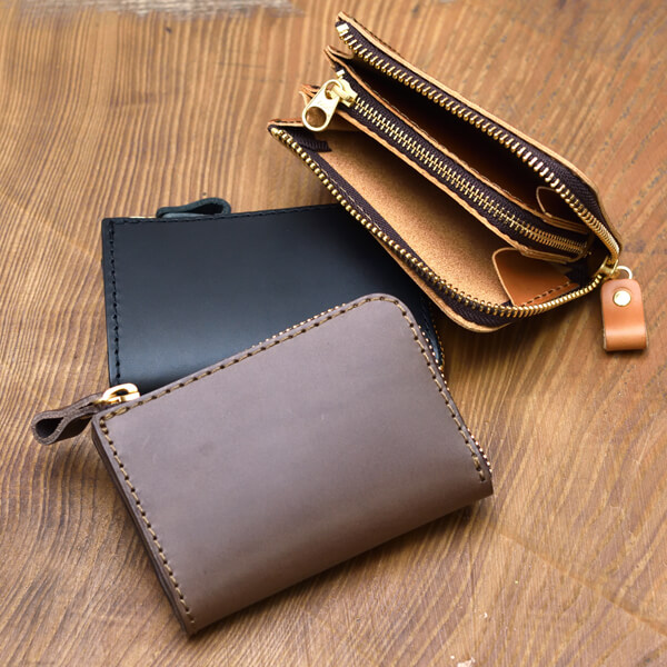 ダコタレザーを使用したL字ファスナーマルチケース / 革鞄のHERZ