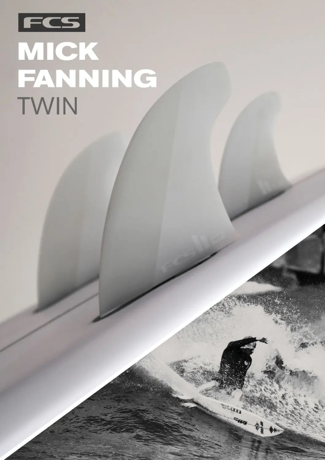 The H4/MF Twin Fin from FCS and Mick Fanning