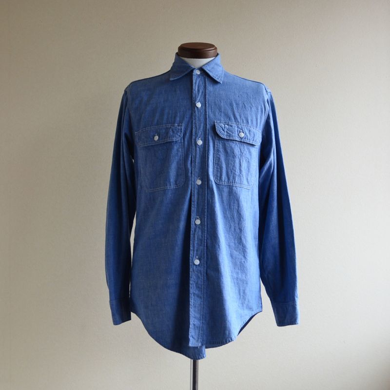 1960s BIGMAC シャンブレーシャツ 表記S - 古着屋HamburgCafe