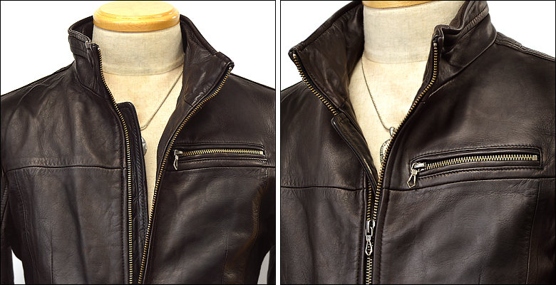 本革 レザージャケット OS2DBR 革ジャン ライダースジャケット