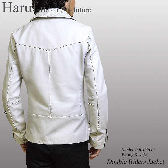 HarufブランドのUKダブルライダースジャケット。 シンプルでおしゃれな