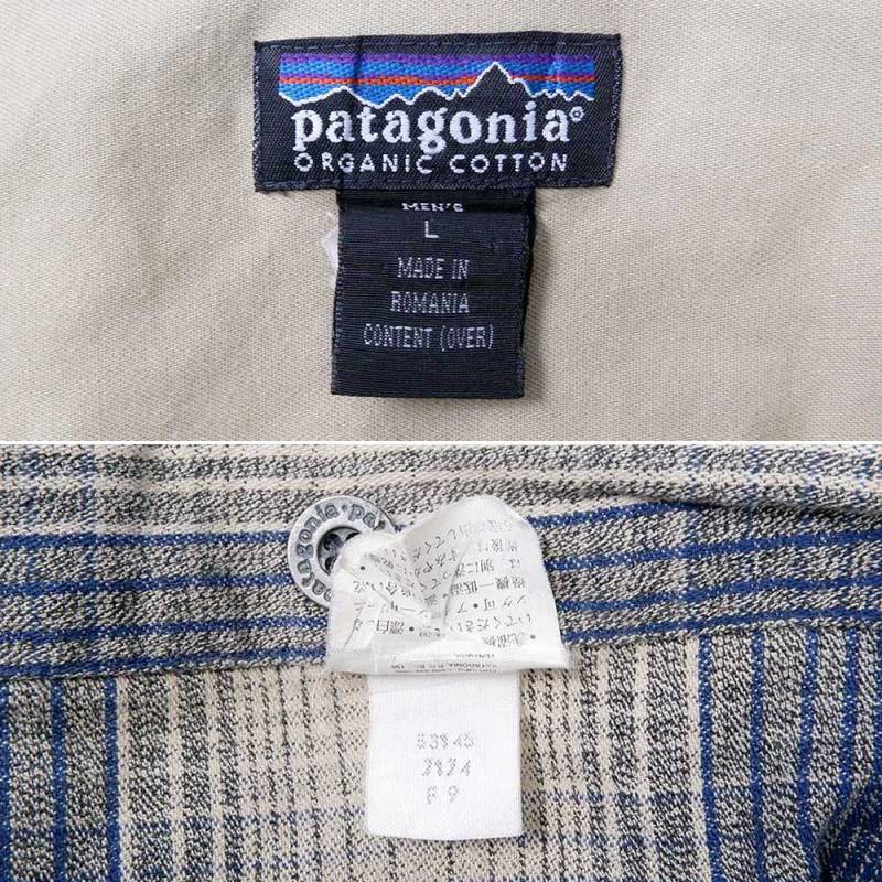 90's Patagonia オンブレチェック柄 オーガニックコットンネルシャツ