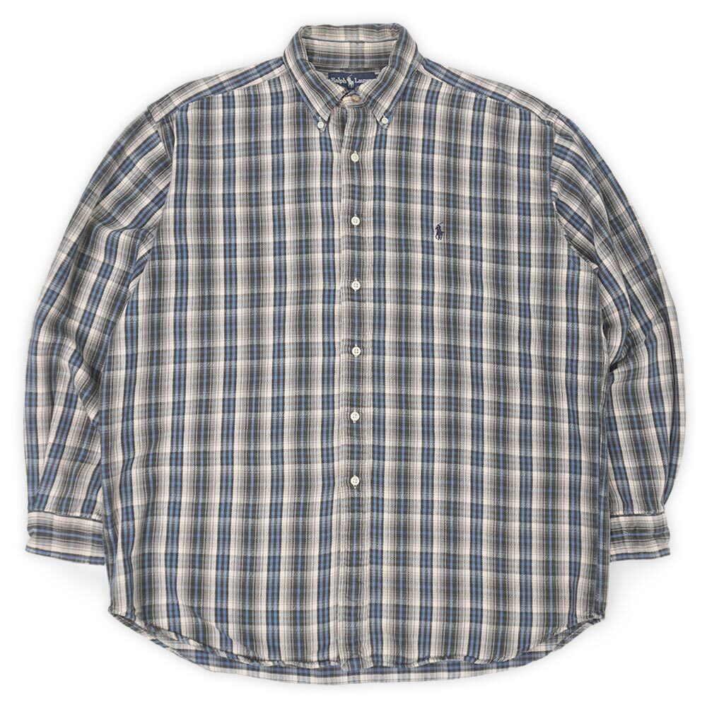 90's Polo Ralph Lauren ヘビーネル ボタンダウンシャツ “BLAKE
