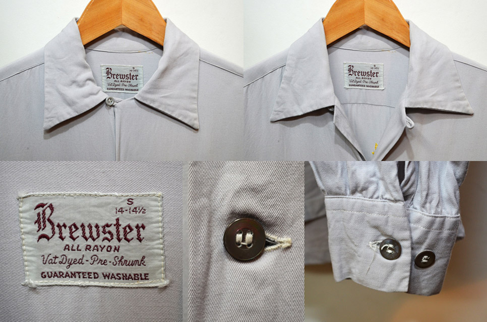 60's Brewstar オープンカラー レーヨンシャツ “チェーンステッチ