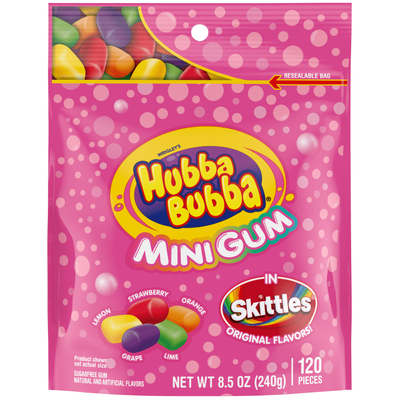 HUBBA BUBBA Mini Gum in Skittles Original Flavors, 120 CT