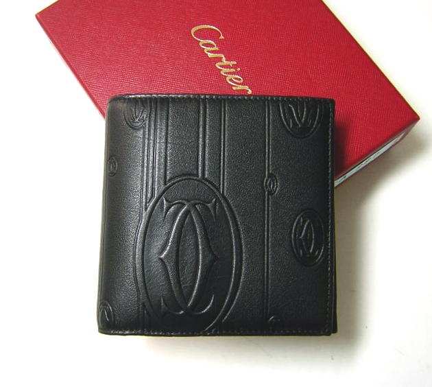 カルティエ 財布 メンズ 二つ折 （パシャマトリックス／ブラック