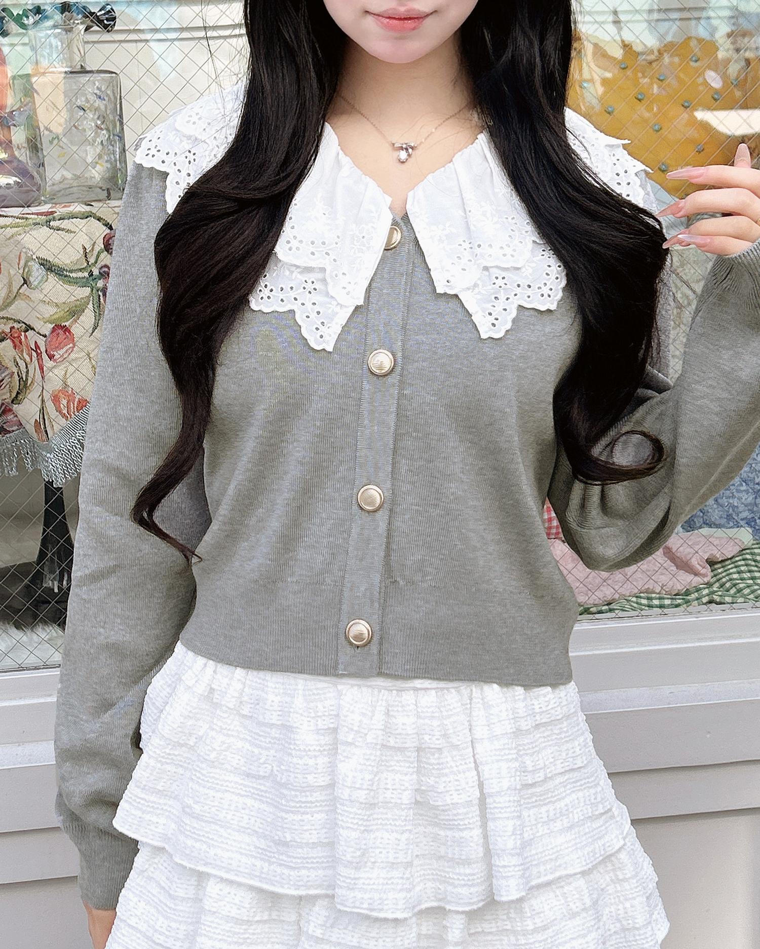 レースフリル襟ニットカーディガン｜INGNI(イング) 公式通販｜INGNI STORE